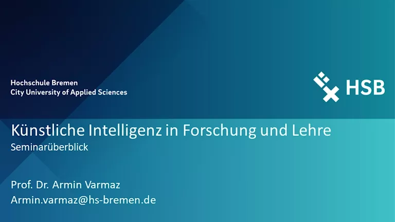 Artificial intelligence in research and teaching by Prof. Dr. Armin Varmaz