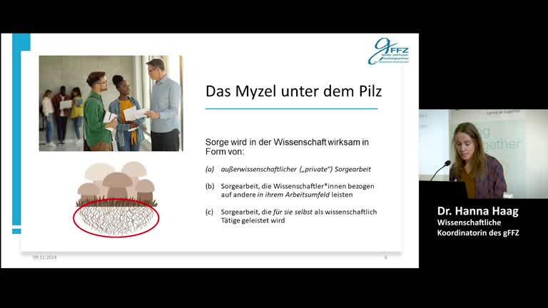 “The invisible burden: performance pressure and care work in science” Dr. Hanna Haag - Conference ‘Fair Care’ from 06.12.2024